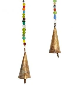 Grayson Lane 30-in Gold Wood Lotus Flower Wind Chime with Multicoloured Glass Beads -GRAYSON LANE shop 330942524 AlternateImage4 l