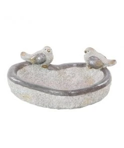 Grayson Lane 6-in H x 15-in W Grey Bird Feeder Garden Statue