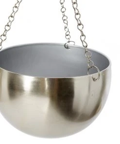 Grayson Lane 9-in x 6-in Silver Metal Glam Hanging Planters - Set of 2 -GRAYSON LANE shop 330942537 AlternateImage4 l