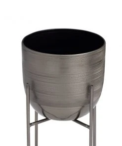 Grayson Lane 5-in x 12-in Grey Iron Modern Planters - Set of 2 -GRAYSON LANE shop 330942549 AlternateImage3 l