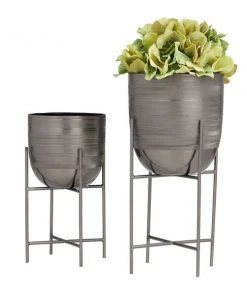 Grayson Lane 5-in x 12-in Grey Iron Modern Planters - Set of 2 -GRAYSON LANE shop 330942549 AlternateImage5 l