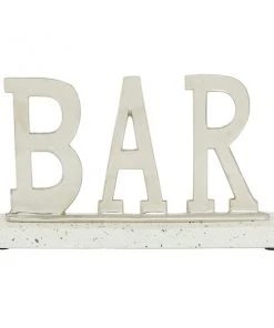 Grayson Lane Modern white/Silver Terrazzo Bar Sign Tabletop Decoration