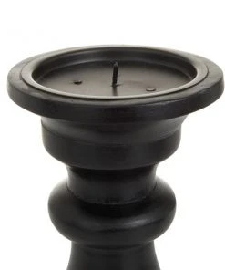 Grayson Lane 1-Candle Wood Pillar Candle Holders - Black - Set of 3 -GRAYSON LANE shop 330942574 AlternateImage4 l