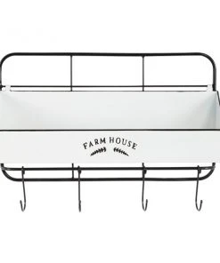 Grayson Lane 4-Hook Decorative White Metal Wall Hook