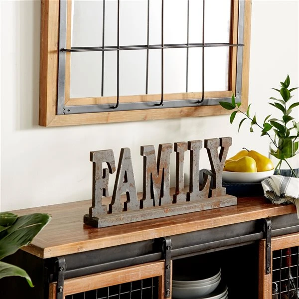 Grayson Lane Industrial Antique Black MDF Family Sign Tabletop Decoration 2 Grayson Lane Industrial Antique Black MDF Family Sign Tabletop Decoration - Image 2