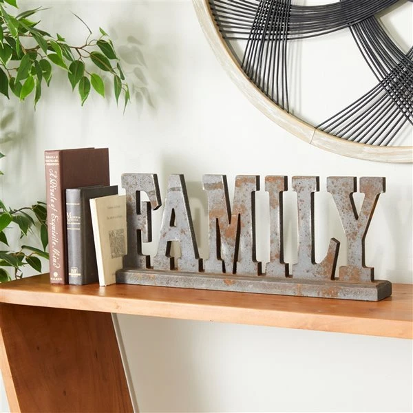 Grayson Lane Industrial Antique Black MDF Family Sign Tabletop Decoration 3 Grayson Lane Industrial Antique Black MDF Family Sign Tabletop Decoration - Image 3
