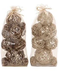 Grayson Lane Light Brown Natural Orbs and Vase Fillers - 2-Pack