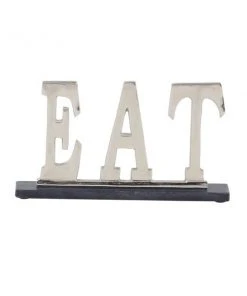 Grayson Lane Glam Silver Aluminum Eat Sign Tabletop Decoration