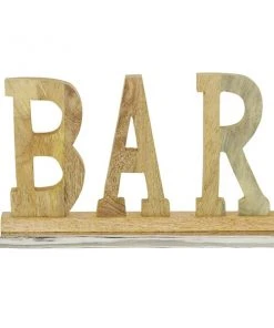 Grayson Lane Brown Wood/Aluminum Bar Sign Tabletop Decoration
