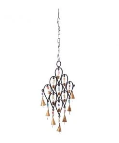 Grayson Lane 24-in Bohemian Black Metal Reversed Teardrop with Bells Wind Chime -GRAYSON LANE shop 330942610 AlternateImage5 l
