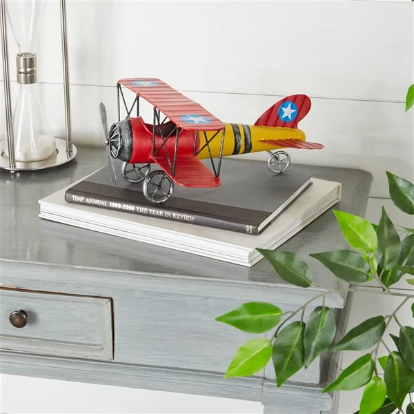 Grayson Lane 6-in H x 12-in W Vintage Plane Metal Wall Accent 3 Grayson Lane 6-in H x 12-in W Vintage Plane Metal Wall Accent - Image 3