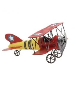 Grayson Lane 6-in H x 12-in W Vintage Plane Metal Wall Accent
