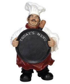 Grayson Lane Traditional Multicoloured MDF Chef with Chalkboard Tabletop Decoration