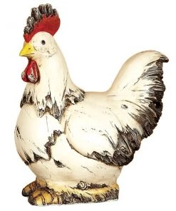 Grayson Lane 12-in H x 11-in W White Rooster Garden Statue