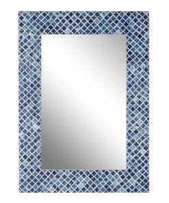 Grayson Lane 366-in x 25.88-in Rectangle Blue Framed Wall Mirror
