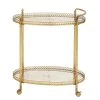 Grayson Lane Gold Metal Base with Galvanized Iron Top Kitchen Carts - 37-in x 9-in
