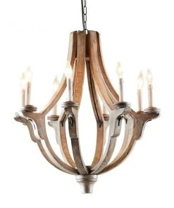 Grayson Lane 8-Light Brown Rustic Cage Chandelier