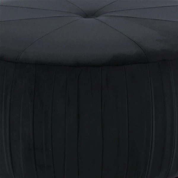 Grayson Lane 18-in x 35-in Glam Black Polyester Round Ottoman 4 Grayson Lane 18-in x 35-in Glam Black Polyester Round Ottoman - Image 4