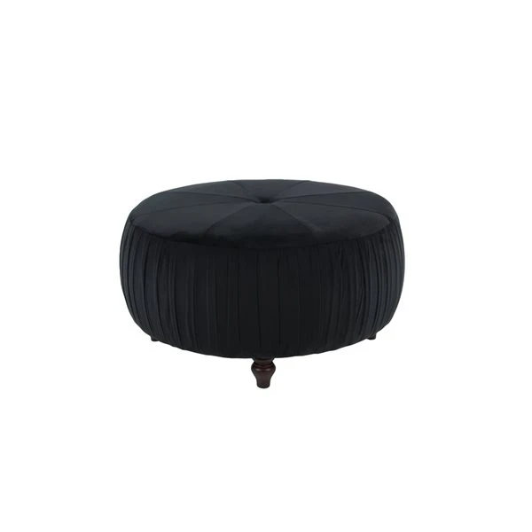 Grayson Lane 18-in x 35-in Glam Black Polyester Round Ottoman 5 Grayson Lane 18-in x 35-in Glam Black Polyester Round Ottoman - Image 5