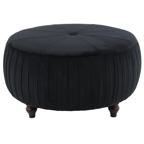 Grayson Lane 18-in x 35-in Glam Black Polyester Round Ottoman 1 Grayson Lane 18-in x 35-in Glam Black Polyester Round Ottoman