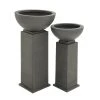 Grayson Lane 20-in x 38-in Grey Metal Planter