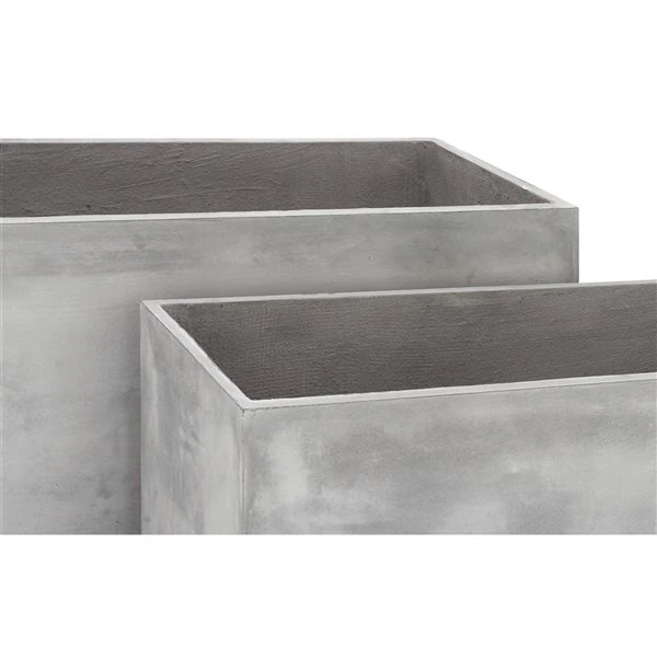 Grayson Lane 40-in x 20-in Grey Ceramic Planter 3 Grayson Lane 40-in x 20-in Grey Ceramic Planter - Image 3