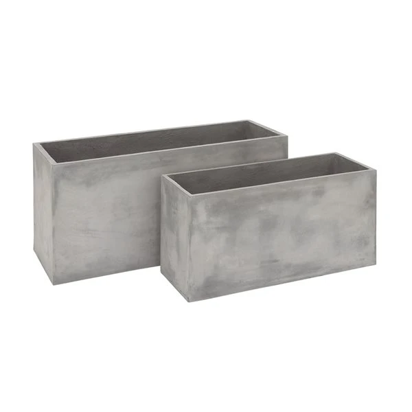 Grayson Lane 40-in x 20-in Grey Ceramic Planter 4 Grayson Lane 40-in x 20-in Grey Ceramic Planter - Image 4