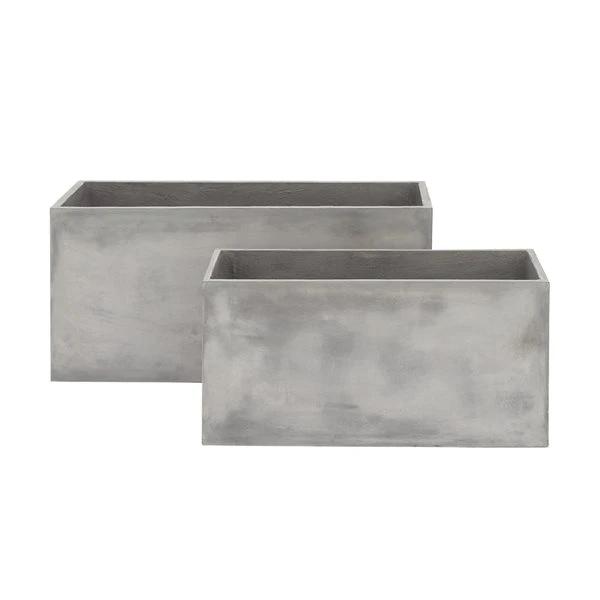 Grayson Lane 40-in x 20-in Grey Ceramic Planter 1 Grayson Lane 40-in x 20-in Grey Ceramic Planter