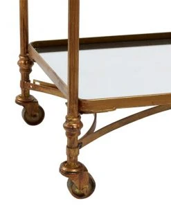 Grayson Lane Brown Metal Base with Galvanized Iron Top Kitchen Carts - 39.25-in x 22-in -GRAYSON LANE shop 330944711 AlternateImage4 l