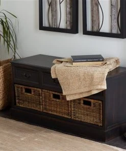 Grayson Lane 20-in x 40-in Rustic Brown Storage Bench -GRAYSON LANE shop 330944717 AlternateImage2 l