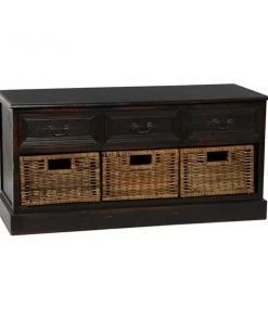 Grayson Lane 20-in x 40-in Rustic Brown Storage Bench