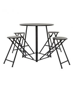 Grayson Lane 36-in x 72-in Black Metal Rustic Dining Table