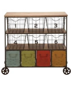 Grayson Lane Black Metal Base with Steel Top Kitchen Carts - 39-in x 16-in