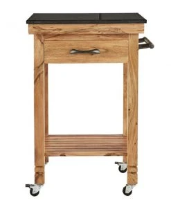 Grayson Lane Brown Granite Base with Granite Top Kitchen Carts - 42.15-in x 29.75-in -GRAYSON LANE shop 330944726 AlternateImage5 l