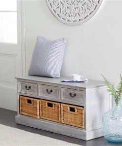 Grayson Lane 20-in x 40-in Traditional Brown Storage Bench -GRAYSON LANE shop 330944728 AlternateImage2 l