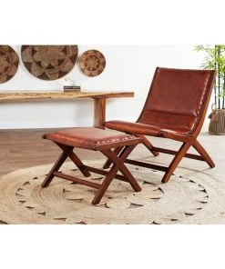 Grayson Lane Vintage Brown Accent Chair with Footrest -GRAYSON LANE shop 330944736 AlternateImage2 l