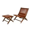 Grayson Lane Vintage Brown Accent Chair with Footrest