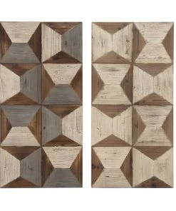 Grayson Lane 19-in x 40-in Abstract Metal Wall Accent - Set of 2