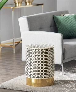 Grayson Lane Gold Metal Round End Table -GRAYSON LANE shop 330944741 AlternateImage1 l