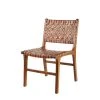 Grayson Lane Brown Leather and Teak Contemporary Dining Chair