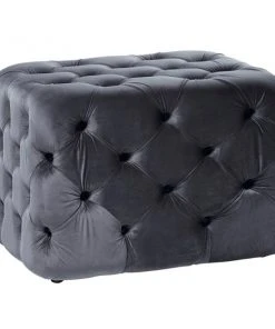 Grayson Lane 19-in x 28-in Grey Velvet Rectangle Ottoman -GRAYSON LANE shop 330944744 AlternateImage5 l