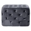 Grayson Lane 19-in x 28-in Grey Velvet Rectangle Ottoman