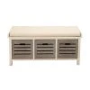 Grayson Lane 20-in x 42-in Country White Storage Bench