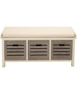 Grayson Lane 20-in x 42-in Country White Storage Bench