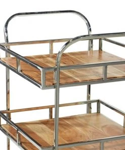 Grayson Lane Brown Steel Base with Stainless Steel Top Kitchen Carts - 42-in x 24-in -GRAYSON LANE shop 330944761 AlternateImage4 l