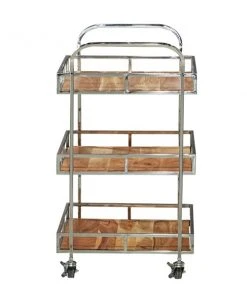Grayson Lane Brown Steel Base with Stainless Steel Top Kitchen Carts - 42-in x 24-in -GRAYSON LANE shop 330944761 AlternateImage5 l