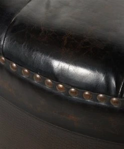 Grayson Lane Rustic Brown Faux Leather Round Ottomans - Set of 3 -GRAYSON LANE shop 330944763 AlternateImage4 l