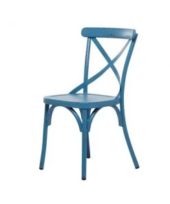 Grayson Lane Blue Farmhouse Outdoor Dining Chair with Metal Frame - Set of 2