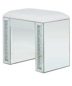 Grayson Lane Glam Silver Rectangle Stool