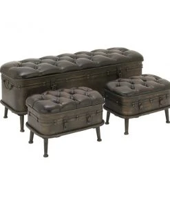 Grayson Lane 20-in x 48-in Rustic Brown Storage Bench - Set of 3 -GRAYSON LANE shop 330944774 AlternateImage5 l